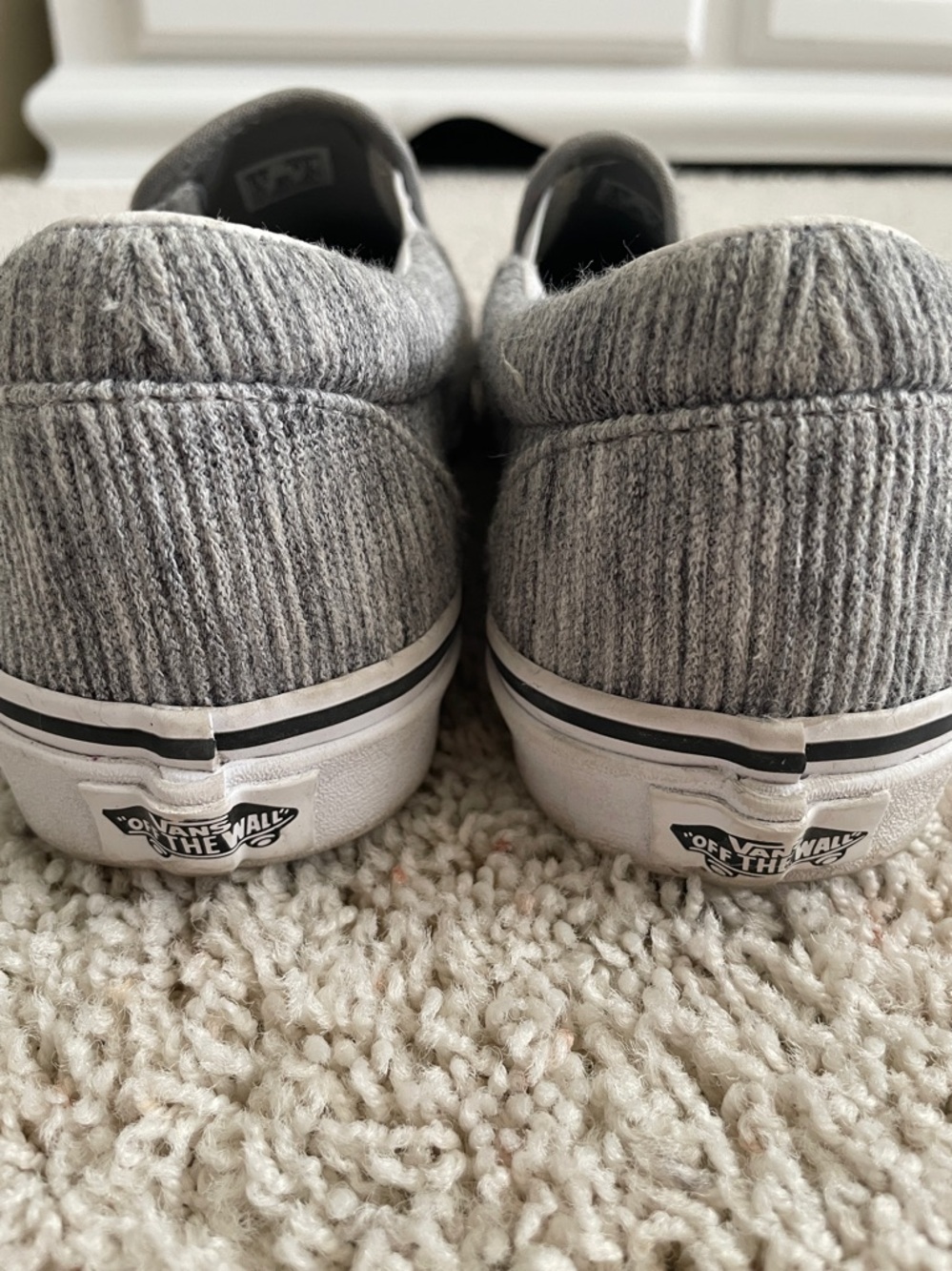 Vans Slip-On Corduroy Loafers in Gray and White - Picture 5 of 10